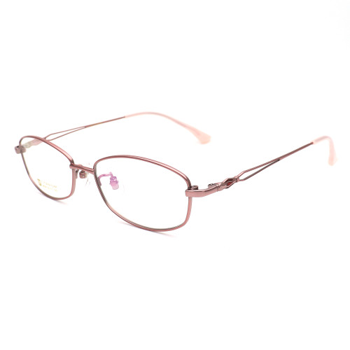 Olet Prescription Glasses Titanium Eyeglasses Pink Oval Frame Medium Size for Women LP8008C5