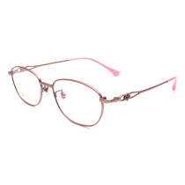 Olet Prescription Glasses Titanium Eyeglasses Pink Oval Frame Medium Size for Women LP8021C5