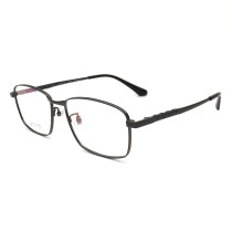 Olet Prescription Glasses Titanium Eyeglasses Gunmetal Square Frame Medium Size for Men LP93139C3