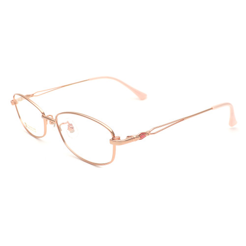 Olet Prescription Glasses Titanium Eyeglasses Gold Oval Frame Medium Size for Women LP8008C2