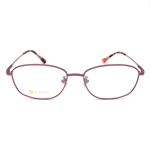 Olet Prescription Glasses Titanium Eyeglasses Purple Geometric Frame Medium Size for Women LP8022C4