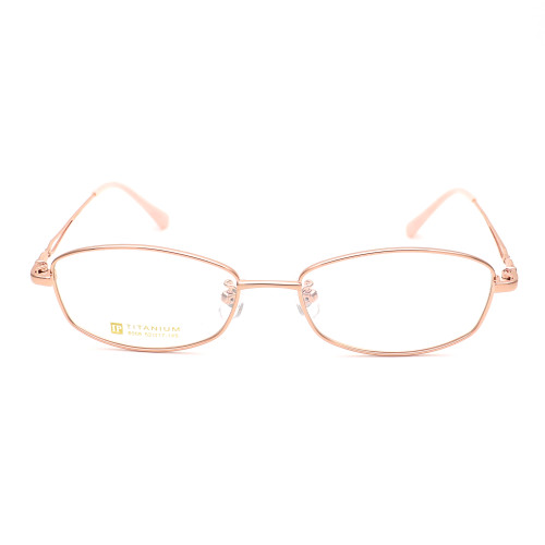 Olet Prescription Glasses Titanium Eyeglasses Gold Oval Frame Medium Size for Women LP8008C2