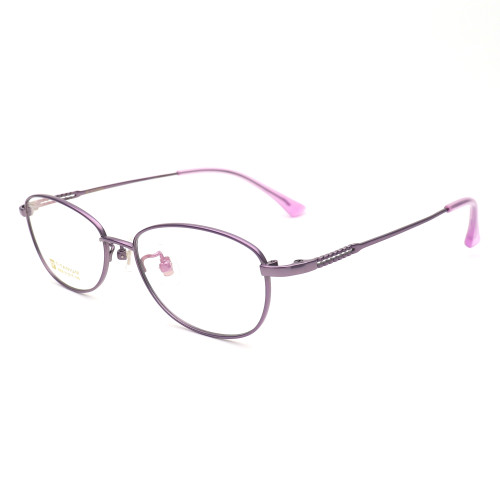 Olet Prescription Glasses Titanium Eyeglasses Purple Oval Frame Medium Size for Women LP8009C4