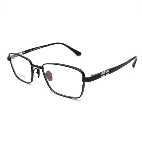 Olet Prescription Glasses Titanium Eyeglasses Black Square Frame Oversize for Men LP8034C2