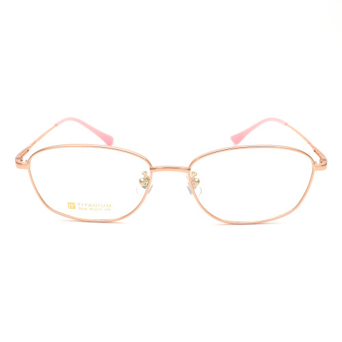 Olet Prescription Glasses Titanium Eyeglasses Gold Geometric Frame Medium Size for Women LP8022C2