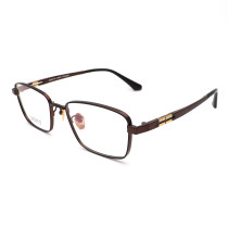 Olet Prescription Glasses Titanium Eyeglasses Coffee Square Frame Oversize for Men LP8034C5