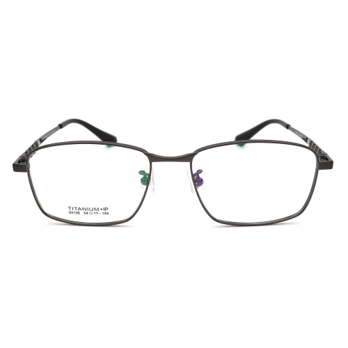 Olet Prescription Glasses Titanium Eyeglasses Gunmetal Square Frame Medium Size for Men LP93139C3