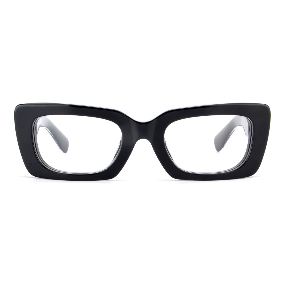 Black wide frame glasses best sale