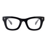 Olet Prescription Glasses Thick Acetate Eyeglasses Black Square Frame Medium Size TA1087C1