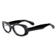 Olet Prescription Glasses Thick Acetate Eyeglasses Black Trendy Oval Frame Medium Size TA1064C1