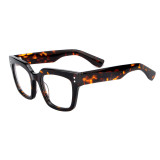 Olet Prescription Glasses Thick Acetate Eyeglasses Tortoise Trendy Square Frame Medium Size TA1090C2