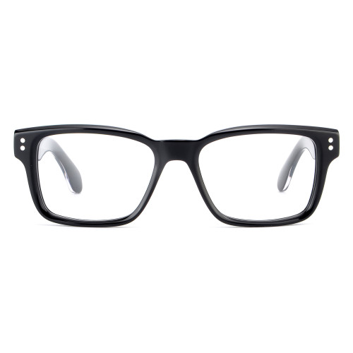 Olet Prescription Glasses Thick Acetate Eyeglasses Black Square Frame Medium Size TA1074C1