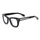 Olet Prescription Glasses Thick Acetate Eyeglasses Black Square Frame Medium Size TA1087C1