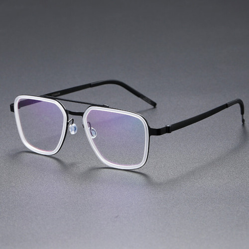 Acetate/Titanium Glasses 9743 - Wide Size