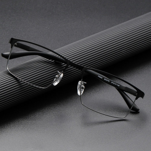 Multifocal Progressive Glasses - Browline Titanium Eyeglasses Frame LE0441