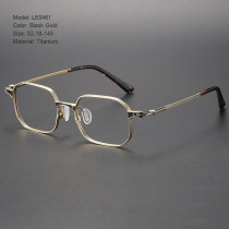 Progressive Spectacles Online - Geometric Titanium Eyeglasses Frame LE0461 - Large Size