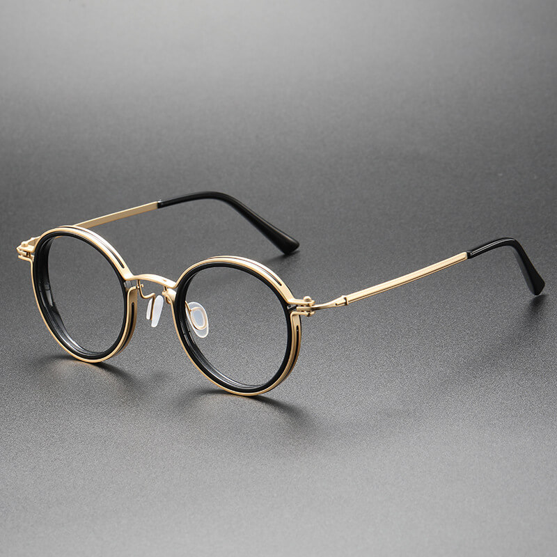 Progressive Eyeglasses Online LE0447 Round Titanium Oversized