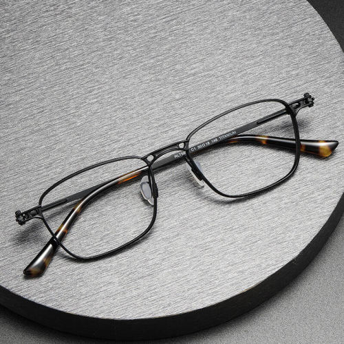 Progressive Glasses Online - Rectangle Titanium Eyeglasses Frame LE0458 - Large Size