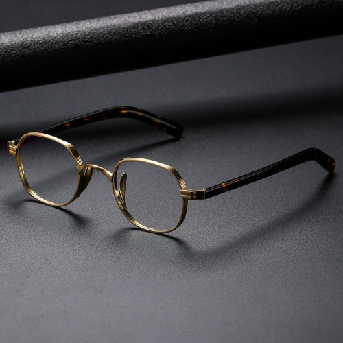Multifocal Eyeglasses Online - Geometric Titanium Glasses Frame LE0375 - Medium Size