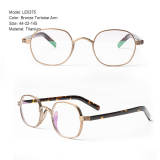 Multifocal Eyeglasses Online - Geometric Titanium Glasses Frame LE0375 - Medium Size