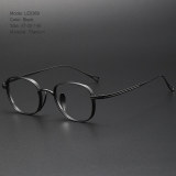 Multifocal Spectacles - Oval Titanium Glasses Frame LE0369 - Medium Size