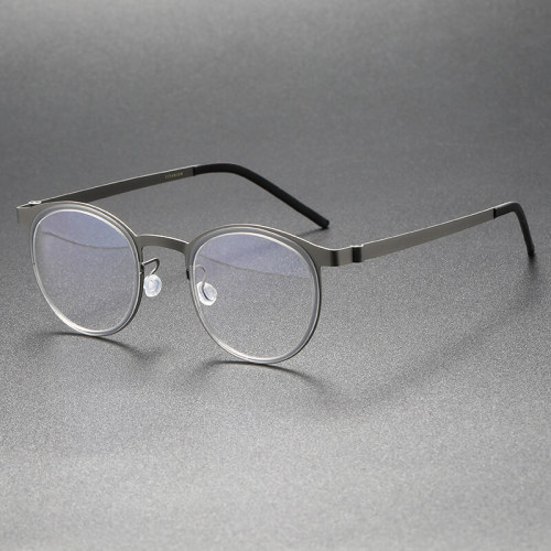 Best Progressive Readers - Round Titanium Glasses Frame LE0242 - Medium Size
