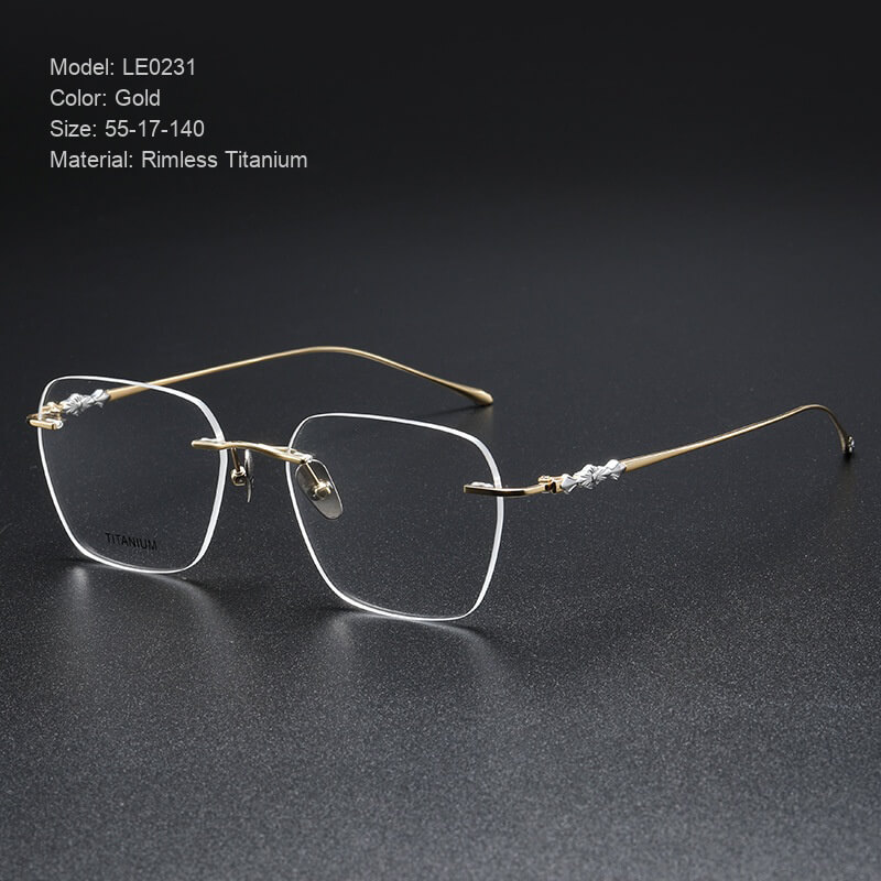 Rimless titanium frames for glasses sale