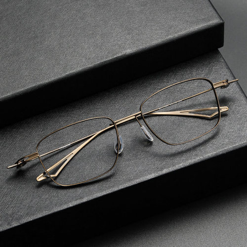 Best Progressive Glasses - Rectangle Titanium Eyeglasses Frame LE0266 - Oversized