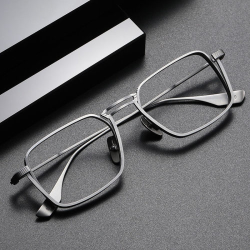 Best Progressive Eyeglasses - Square Titanium Eyeglasses Frame LE0305 - Large Size