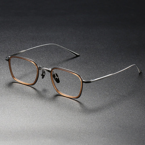 Best Online Progressive Eyeglasses - Rectangle Titanium Glasses Frame LE0278 - Large Size