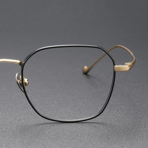 Premium Progressive Glasses - Square Titanium Eyeglasses Frame LE0286 - Medium Size