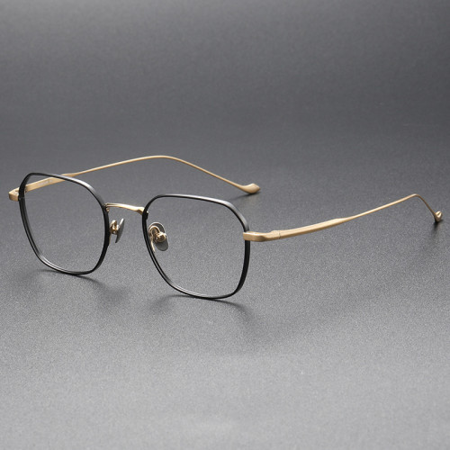 Premium Progressive Glasses - Square Titanium Eyeglasses Frame LE0286 - Medium Size