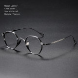 Best Frames for Progressive Lenses - Geometric Titanium Glasses Frame LE0037 - Large Size