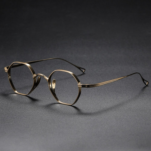 Best Frames for Progressive Lenses - Geometric Titanium Glasses Frame LE0037 - Large Size