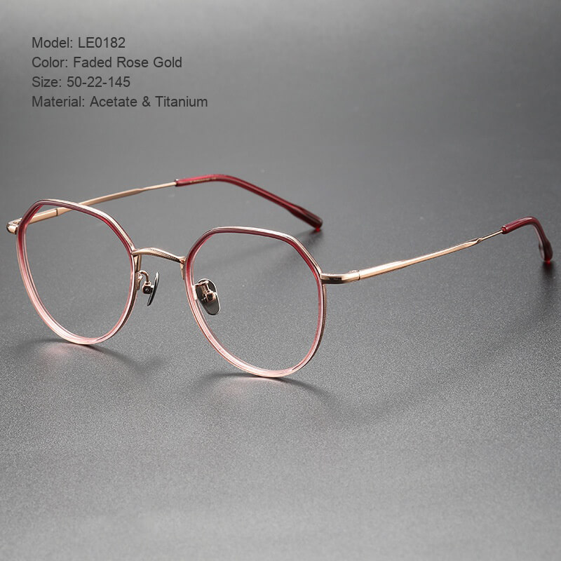 Acetate And Titanium Round Eyeglasses Unisex