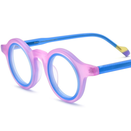 Progressive Eyewear - Round Acetate Eyeglasses Frame LE0727 - Large Size
