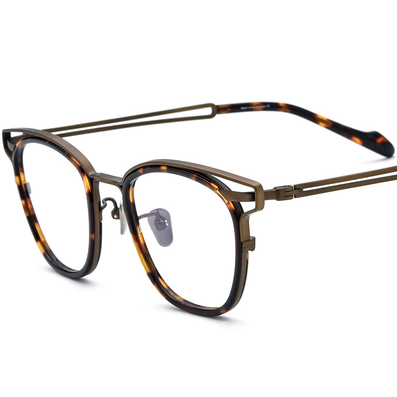 Acetate Titanium Rectangular Eyeglasses