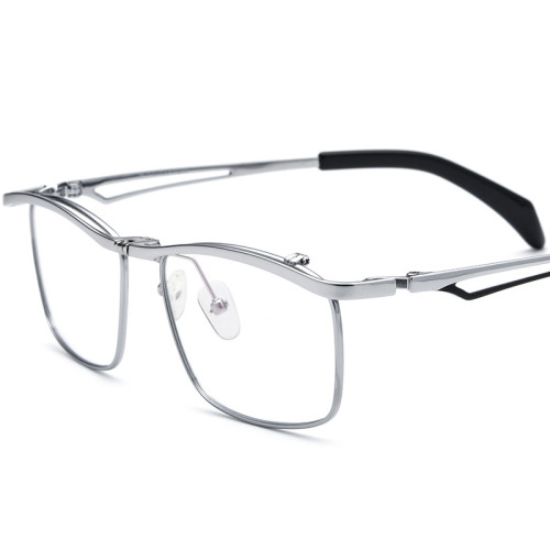 Progressive Spectacles - Browline Titanium Eyeglasses Frame LE0533 - Large Size