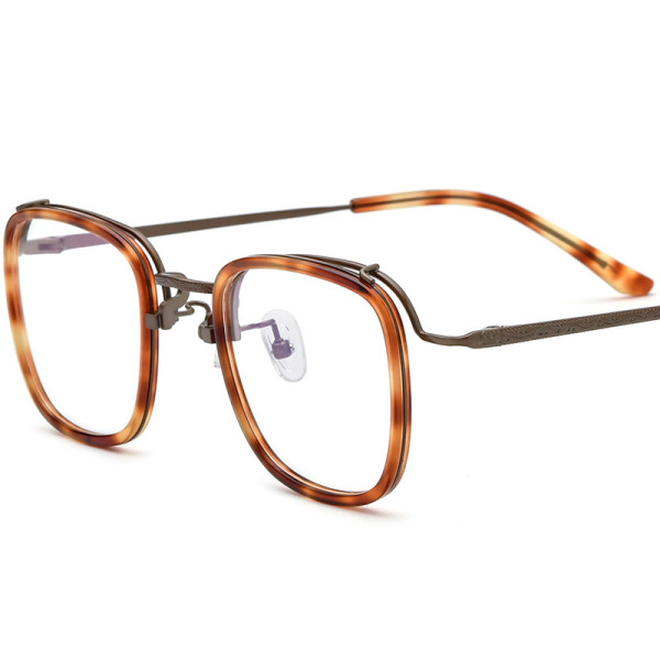 Multifocal Glasses - Square Titanium Eyeglasses Frame LE0593 - Large Size