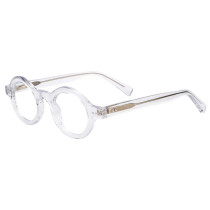 Olet Prescription Glasses Thick Acetate Eyeglasses Clear Vintage Round Frame Small Size TA1114C4