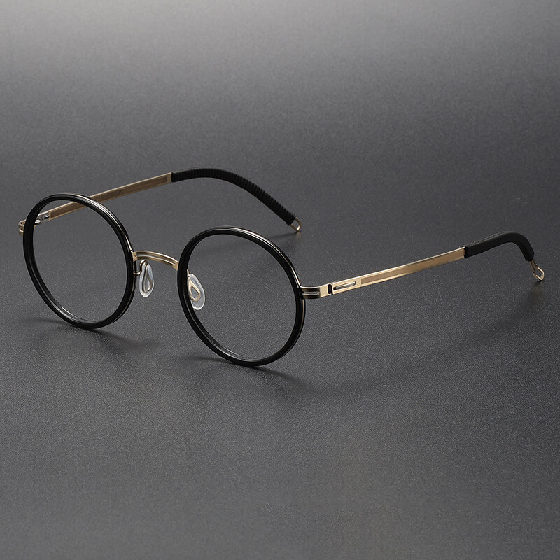 Sophisticated Black Frame Glasses with Case PEGQCVAM Black Curved Texture Glasses Case.Elegant  main image 3