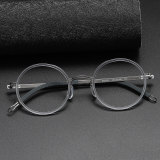 Black Frame Round Titanium Prescription Glasses LE1092 - Sleek & Sophisticated