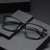 Black Frame Square Acetate & Titanium Progressive Readers LE1087 - Sleek & Advanced