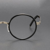 Black Frame Round Titanium Prescription Glasses LE1092 - Sleek & Sophisticated