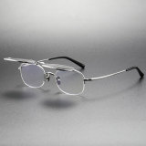 Large Silver Oval Titanium Flip Up Reading Glasses LE0378 - Sleek & Versatile