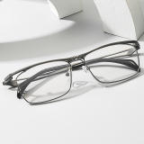 Gunmetal Oval Titanium Flip Up Reading Glasses LE0031 - Durable & Stylish