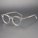 Clear Frame Round Acetate Prescription Glasses LE1106 - Timeless & Elegant