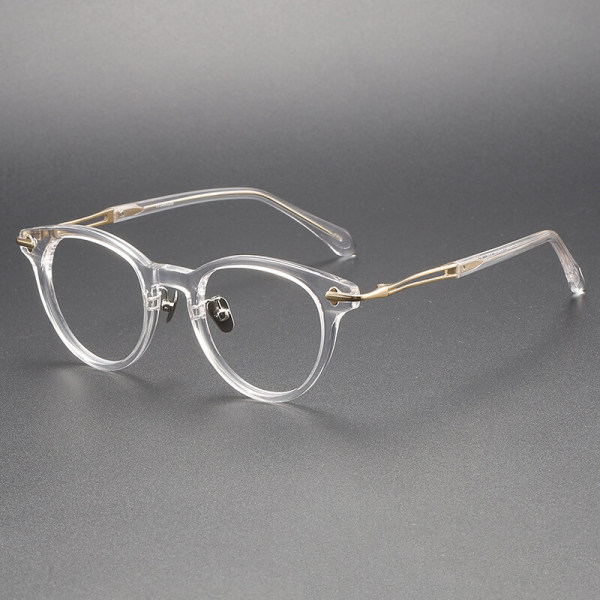 Clear Frame Round Acetate Prescription Glasses LE1106 - Timeless & Elegant