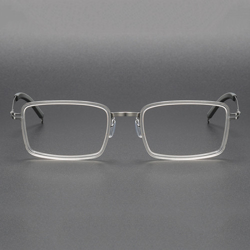 Clear Rectangle Titanium Glass Frames LE1093 - Sleek & Durable Prescription Eyewear