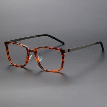 Tortoise Shell Square Acetate & Titanium Glasses LE1087 - Classy & Multifunctional